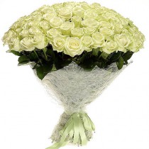 Bouquet of 75 white roses