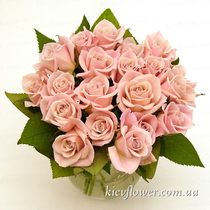 Букет з 19 ніжно-рожевих троянд